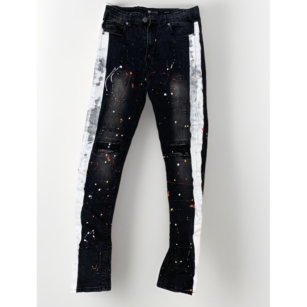 WAIMEA Art Jeans Denim Distressed Colorful Skinny Jeans 32x32